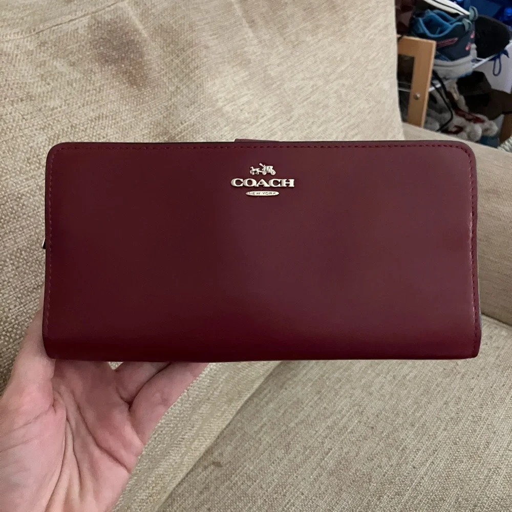 Vintage coach maroon flap wallet